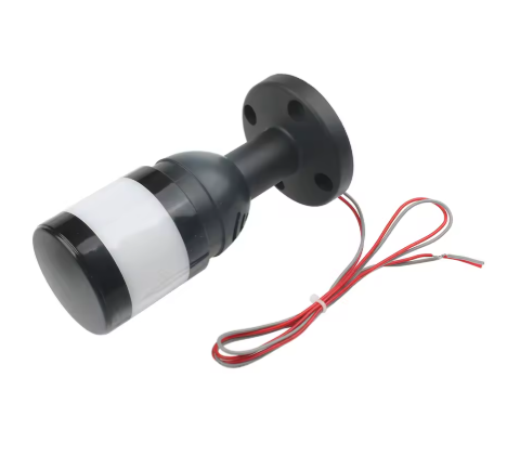 Ceiling Mounted Single Level Red Stack Light Black Housing w/Frosted Lens