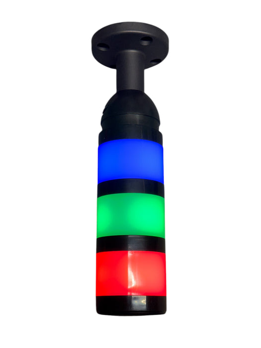 Ceiling Mounted 3 Color Stack Light Black Housing w/Frosted Lens