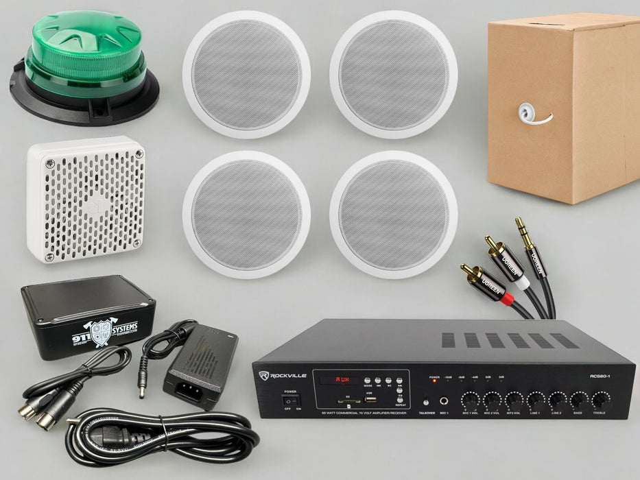 Station Alert Kit 4 (SA812 Controller) w/Your Choice of two Alert devices + Speakers