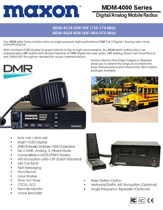 MDM-4000 Series DMR / Analog Mobile Radio Package