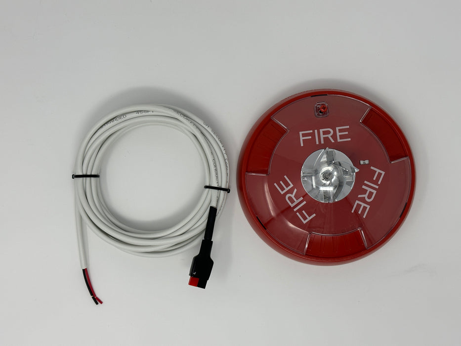 Red Ceiling Fire Strobe w/Connection Cable